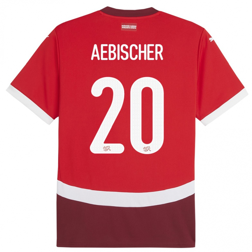 Niño Fútbol Camiseta Suiza Michel Aebischer #20 Rojo 1ª Equipación 24-26 Argentina