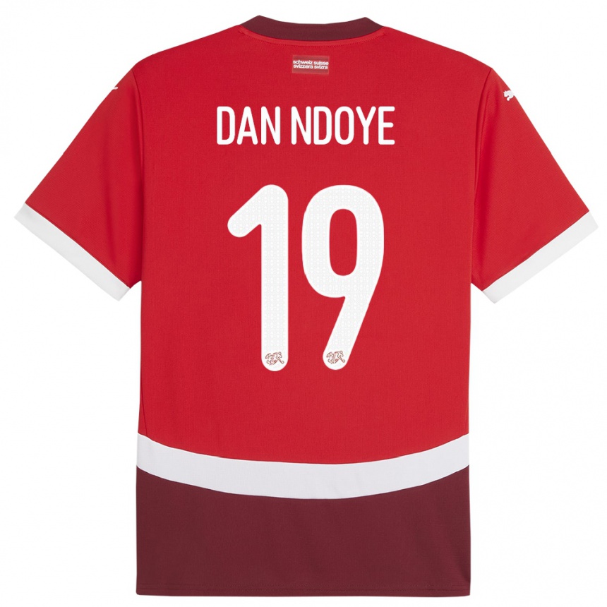 Niño Fútbol Camiseta Suiza Dan Ndoye #19 Rojo 1ª Equipación 24-26 Argentina