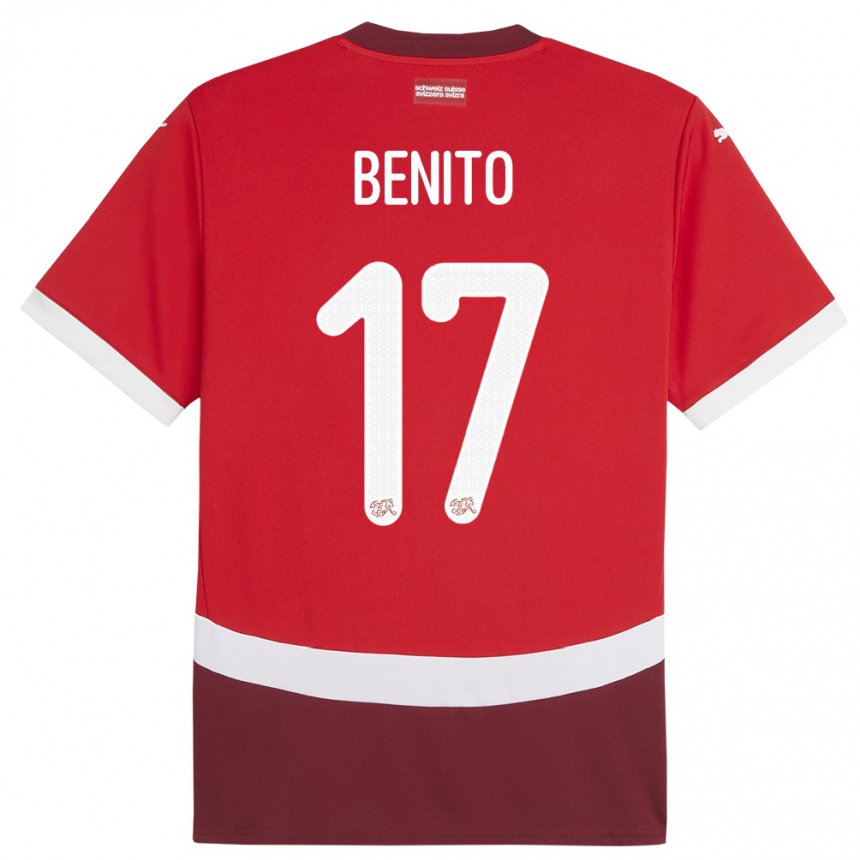 Niño Fútbol Camiseta Suiza Loris Benito #17 Rojo 1ª Equipación 24-26 Argentina