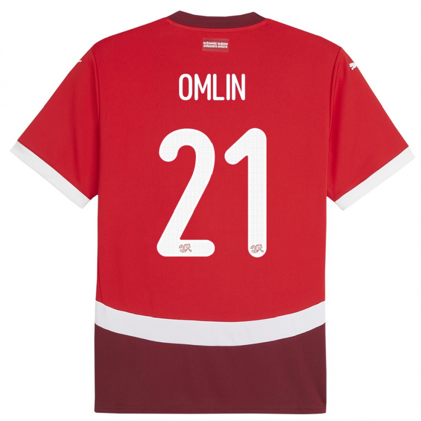 Niño Fútbol Camiseta Suiza Jonas Omlin #21 Rojo 1ª Equipación 24-26 Argentina