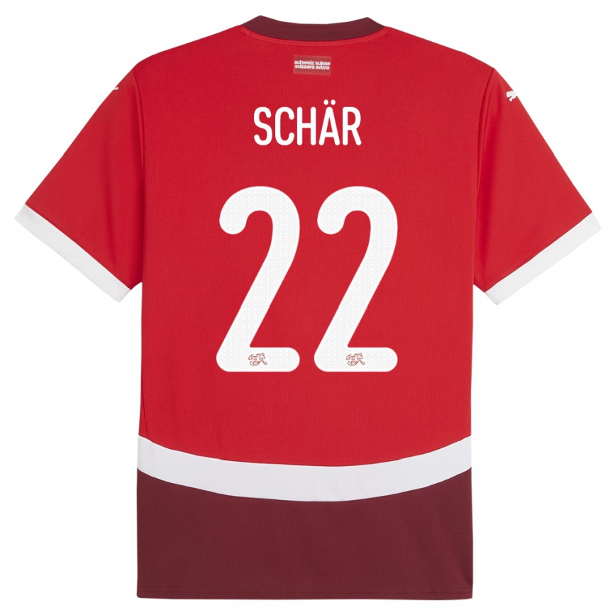 Niño Fútbol Camiseta Suiza Fabian Schar #22 Rojo 1ª Equipación 24-26 Argentina