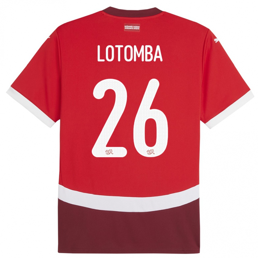 Niño Fútbol Camiseta Suiza Jordan Lotomba #26 Rojo 1ª Equipación 24-26 Argentina