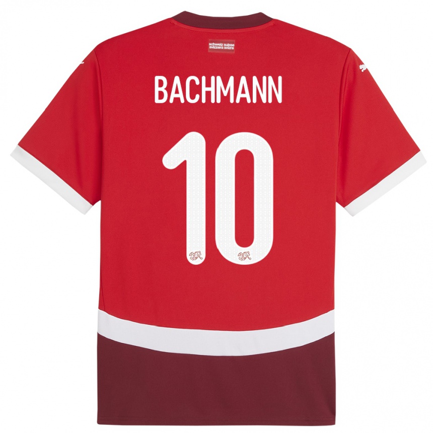 Niño Fútbol Camiseta Suiza Ramona Bachmann #10 Rojo 1ª Equipación 24-26 Argentina