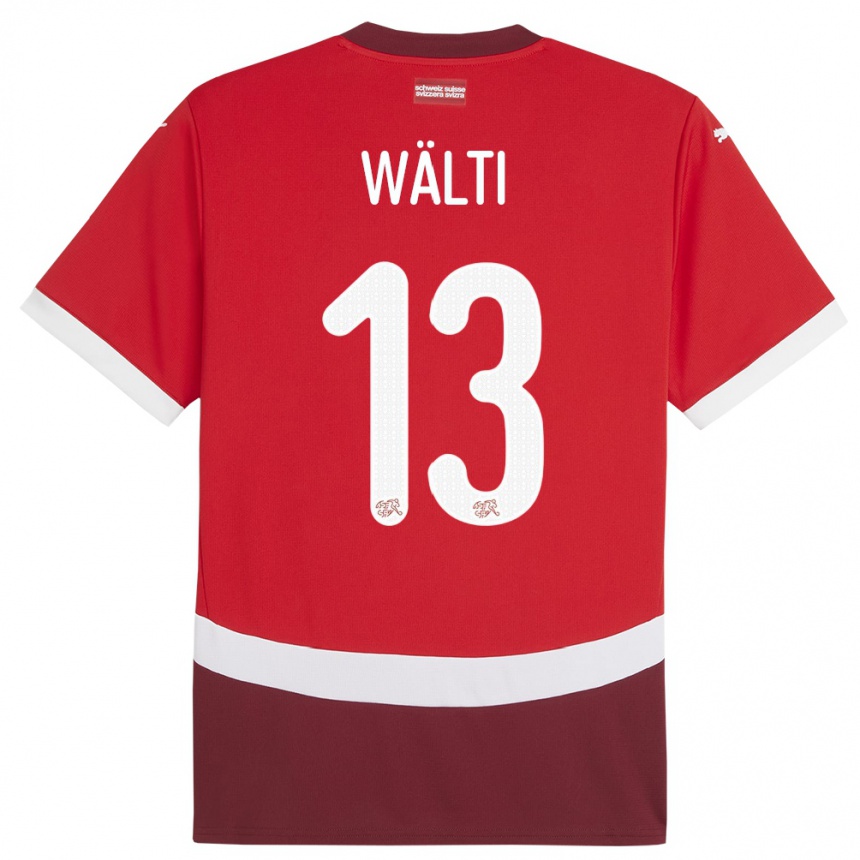 Niño Fútbol Camiseta Suiza Lia Walti #13 Rojo 1ª Equipación 24-26 Argentina