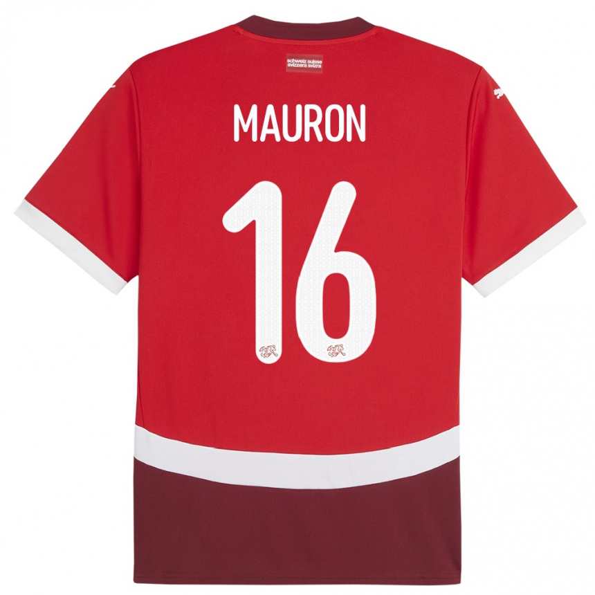 Niño Fútbol Camiseta Suiza Sandrine Mauron #16 Rojo 1ª Equipación 24-26 Argentina