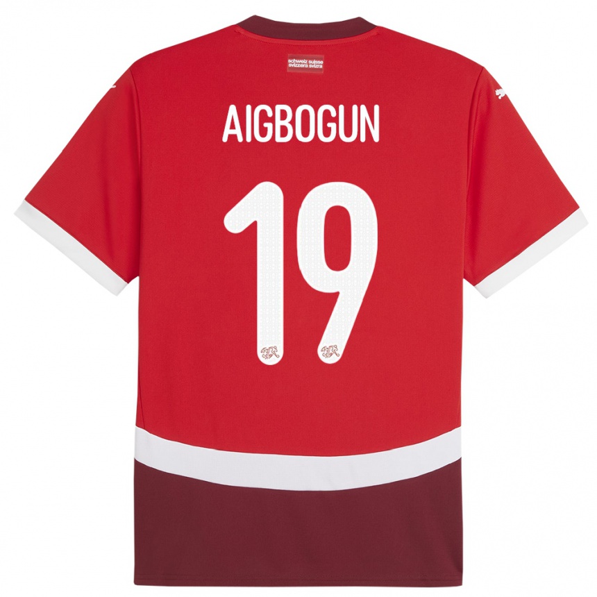 Niño Fútbol Camiseta Suiza Eseosa Aigbogun #19 Rojo 1ª Equipación 24-26 Argentina