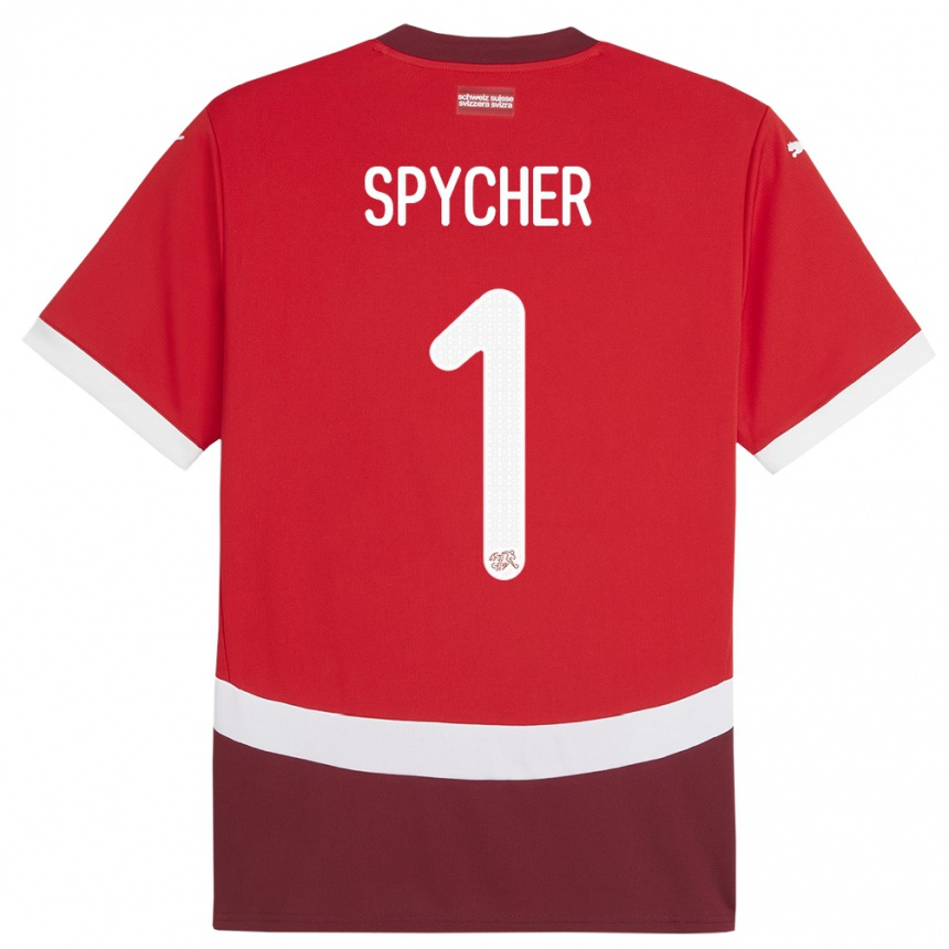 Niño Fútbol Camiseta Suiza Tim Spycher #1 Rojo 1ª Equipación 24-26 Argentina