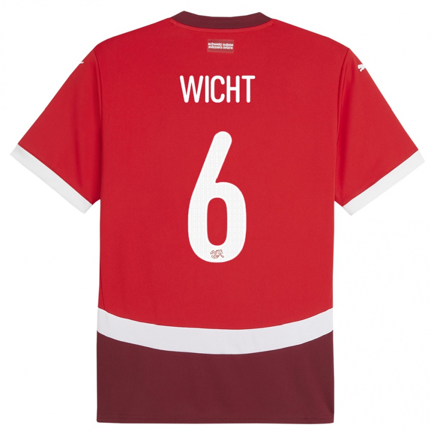 Niño Fútbol Camiseta Suiza Nathan Wicht #6 Rojo 1ª Equipación 24-26 Argentina