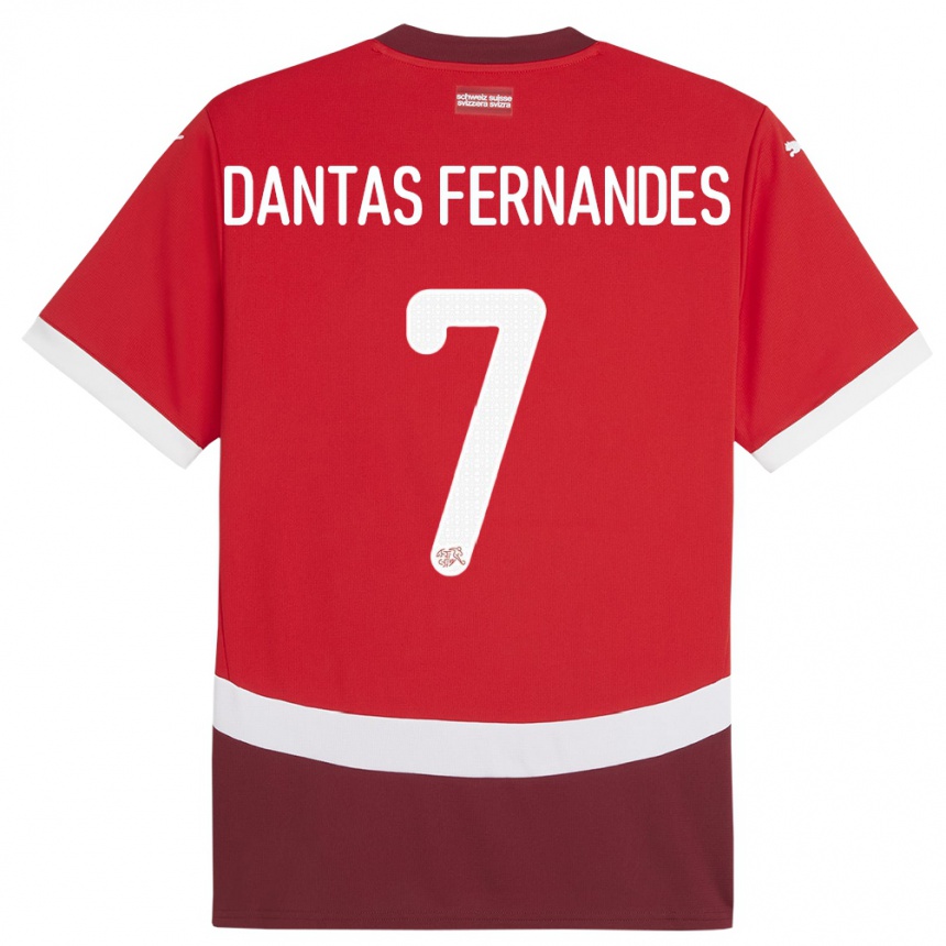 Niño Fútbol Camiseta Suiza Ronaldo Dantas Fernandes #7 Rojo 1ª Equipación 24-26 Argentina