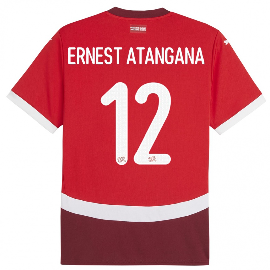 Niño Fútbol Camiseta Suiza Brian Ernest Atangana #12 Rojo 1ª Equipación 24-26 Argentina