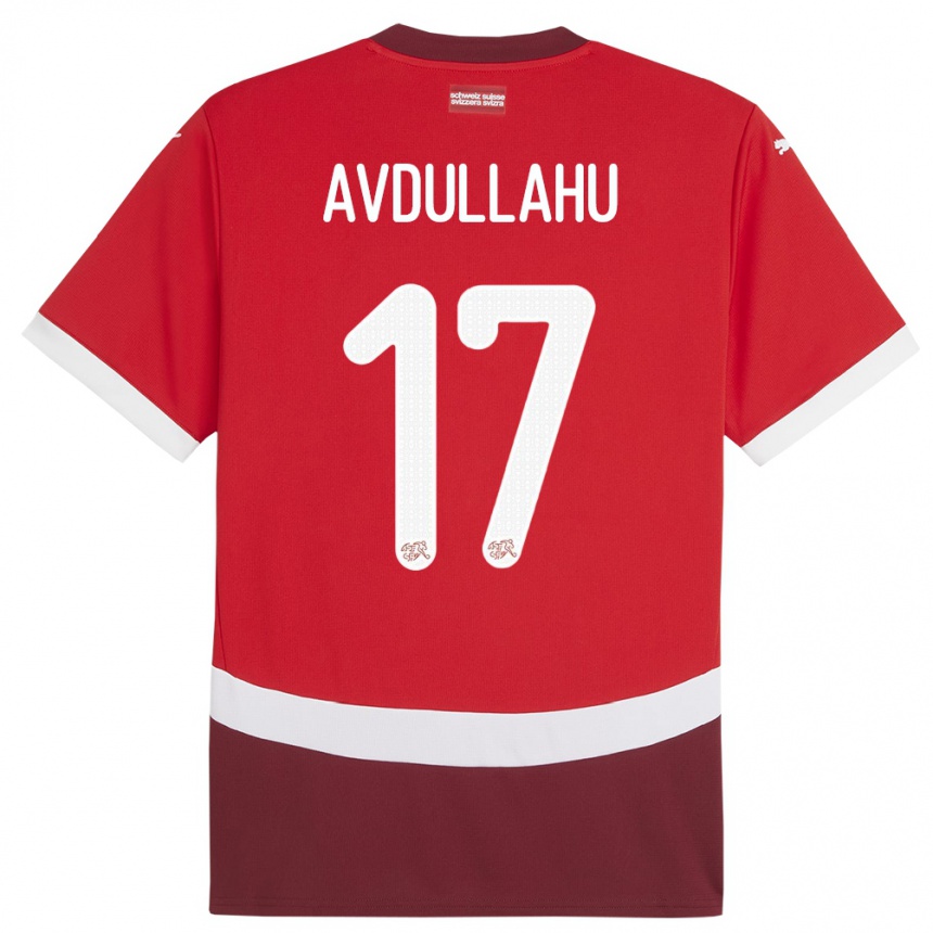 Niño Fútbol Camiseta Suiza Leon Avdullahu #17 Rojo 1ª Equipación 24-26 Argentina