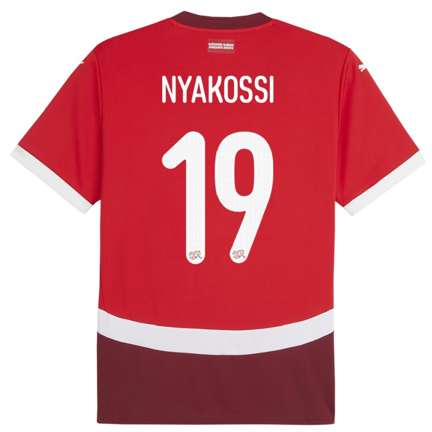 Niño Fútbol Camiseta Suiza Roggerio Nyakossi #19 Rojo 1ª Equipación 24-26 Argentina