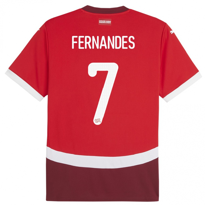 Niño Fútbol Camiseta Suiza Ruben Fernandes #7 Rojo 1ª Equipación 24-26 Argentina