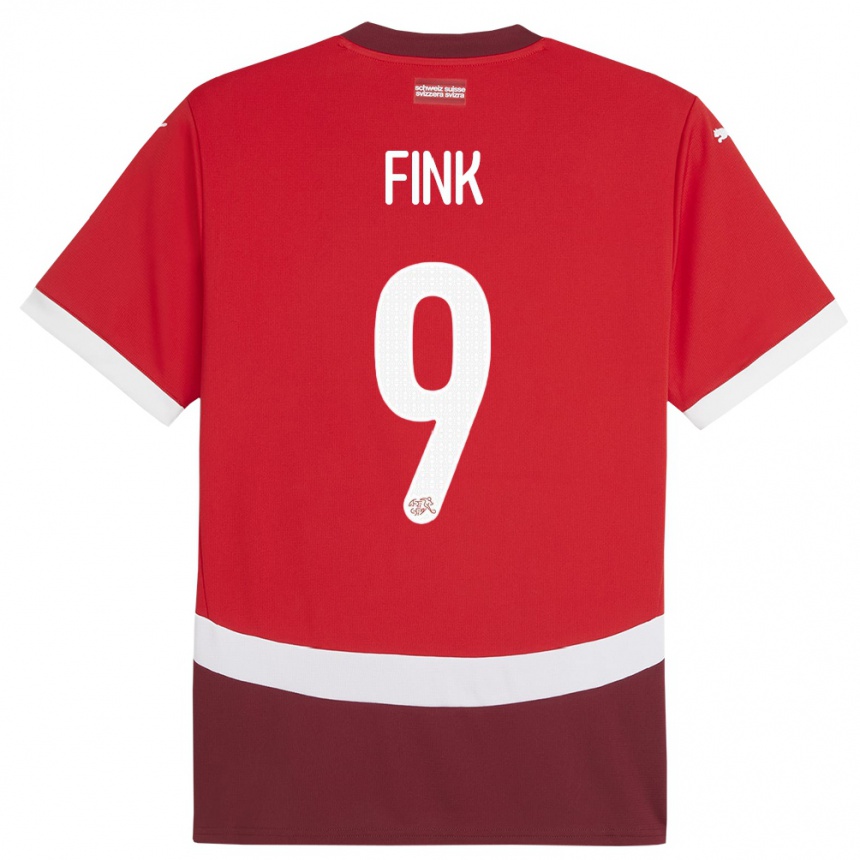 Niño Fútbol Camiseta Suiza Bradley Fink #9 Rojo 1ª Equipación 24-26 Argentina