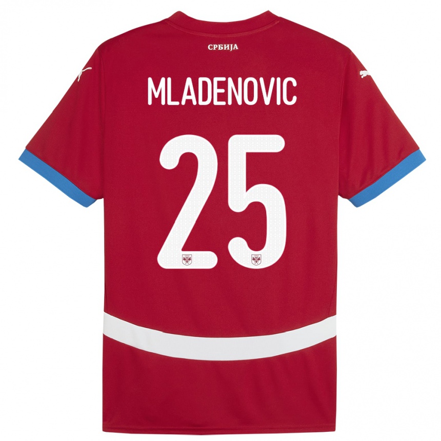 Niño Fútbol Camiseta Serbia Filip Mladenovic #25 Rojo 1ª Equipación 24-26 Argentina