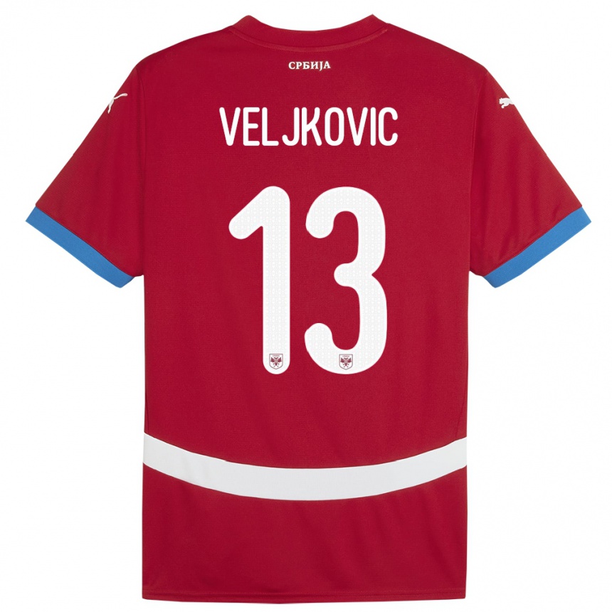 Niño Fútbol Camiseta Serbia Milos Veljkovic #13 Rojo 1ª Equipación 24-26 Argentina