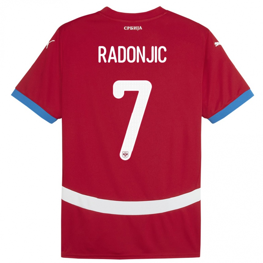 Niño Fútbol Camiseta Serbia Nemanja Radonjic #7 Rojo 1ª Equipación 24-26 Argentina