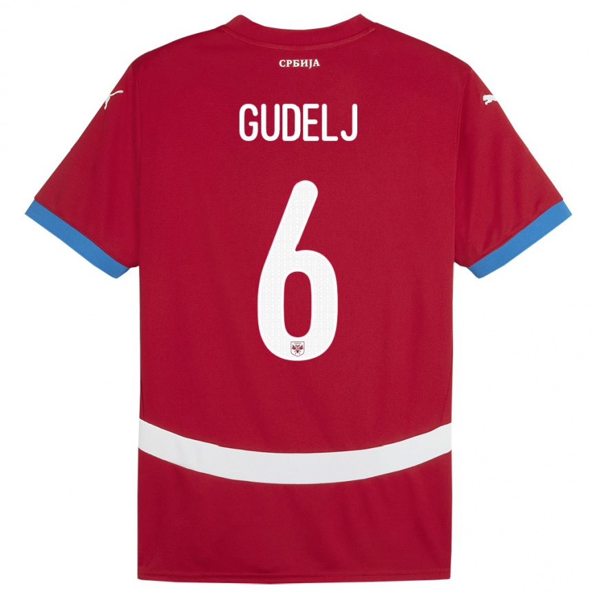 Niño Fútbol Camiseta Serbia Nemanja Gudelj #6 Rojo 1ª Equipación 24-26 Argentina