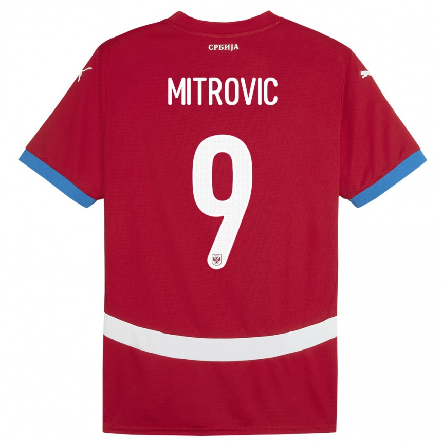 Niño Fútbol Camiseta Serbia Aleksandar Mitrovic #9 Rojo 1ª Equipación 24-26 Argentina