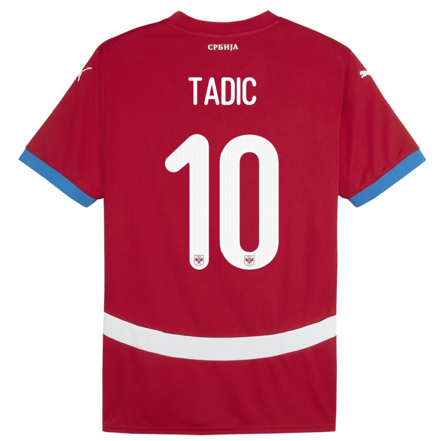 Niño Fútbol Camiseta Serbia Dusan Tadic #10 Rojo 1ª Equipación 24-26 Argentina