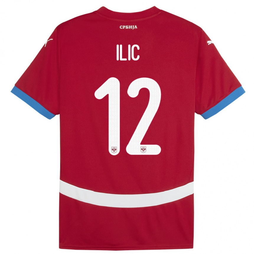 Niño Fútbol Camiseta Serbia Marko Ilic #12 Rojo 1ª Equipación 24-26 Argentina