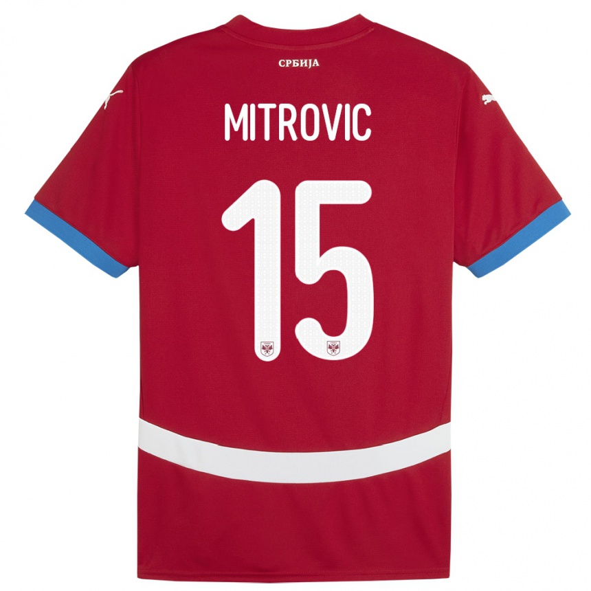 Niño Fútbol Camiseta Serbia Stefan Mitrovic #15 Rojo 1ª Equipación 24-26 Argentina