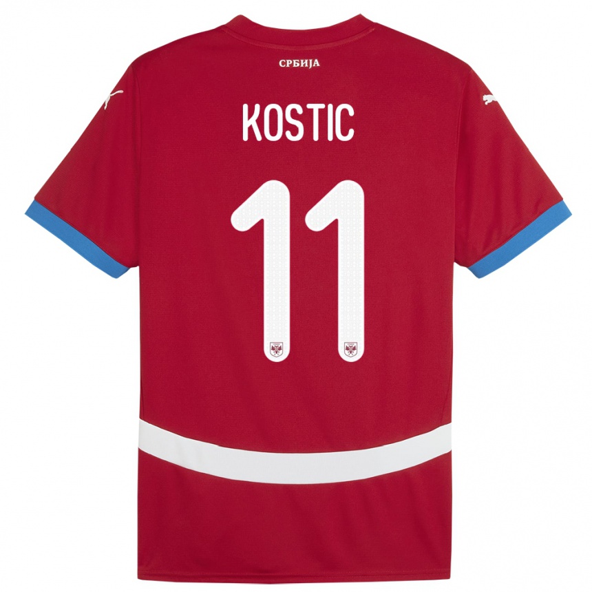 Niño Fútbol Camiseta Serbia Filip Kostic #11 Rojo 1ª Equipación 24-26 Argentina