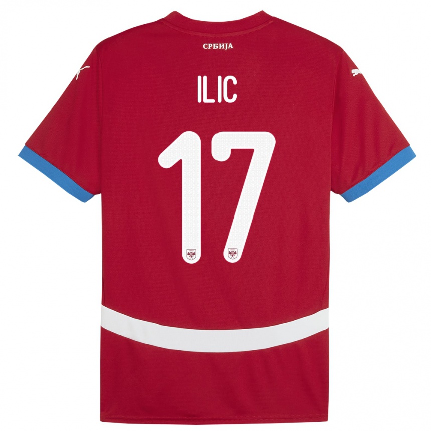 Niño Fútbol Camiseta Serbia Ivan Ilic #17 Rojo 1ª Equipación 24-26 Argentina