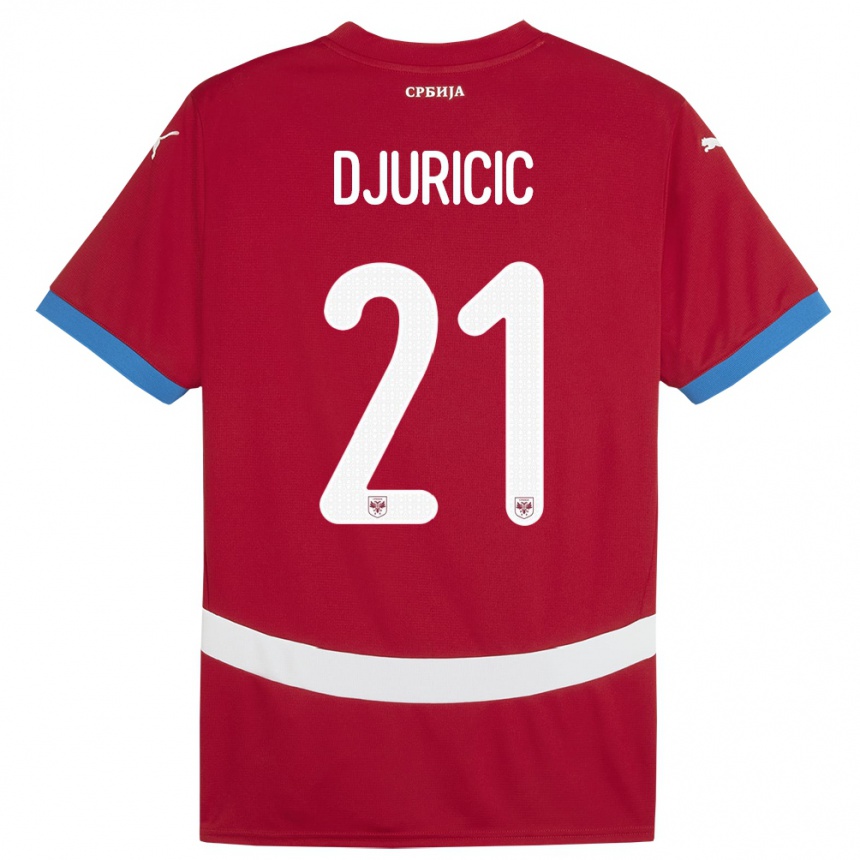 Niño Fútbol Camiseta Serbia Filip Djuricic #21 Rojo 1ª Equipación 24-26 Argentina