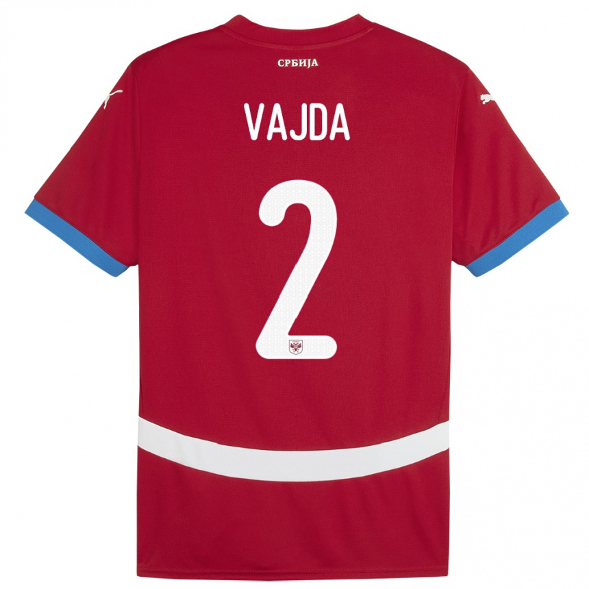 Niño Fútbol Camiseta Serbia Orsoja Vajda #2 Rojo 1ª Equipación 24-26 Argentina