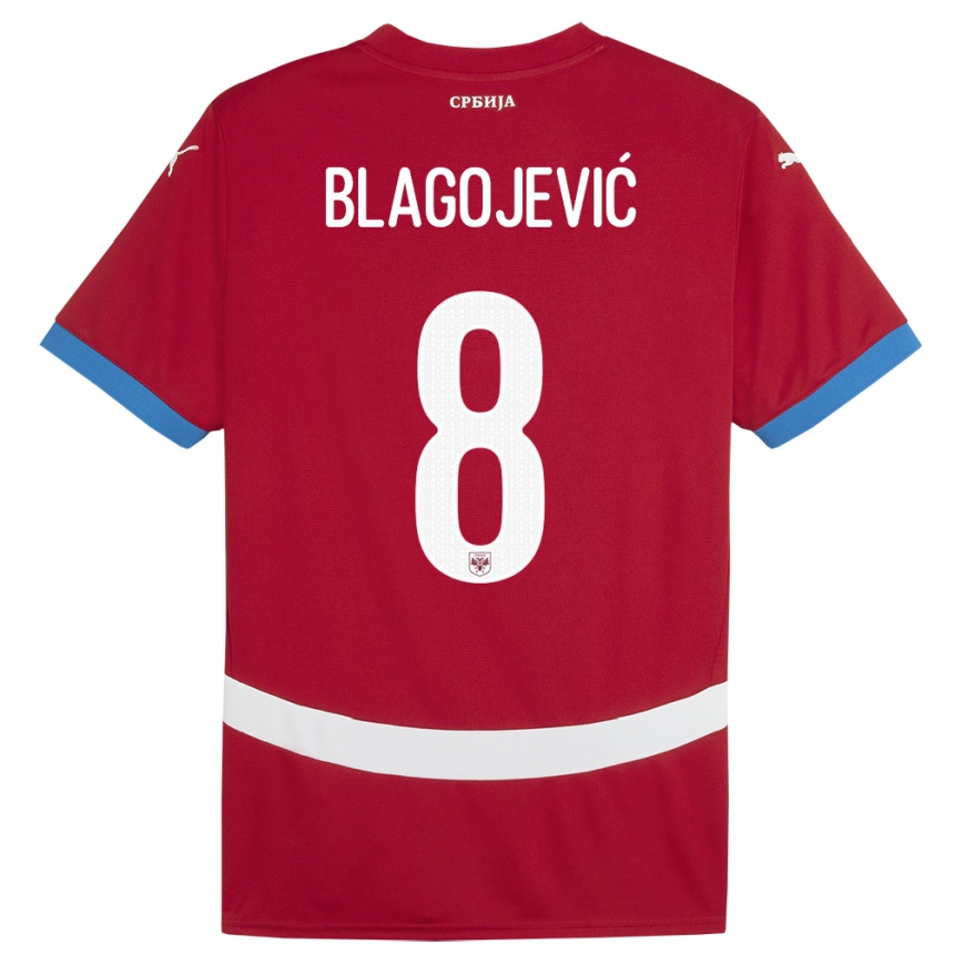 Niño Fútbol Camiseta Serbia Dina Blagojevic #8 Rojo 1ª Equipación 24-26 Argentina