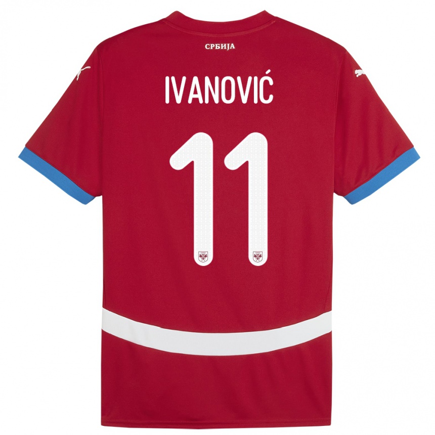 Niño Fútbol Camiseta Serbia Miljana Ivanovic #11 Rojo 1ª Equipación 24-26 Argentina