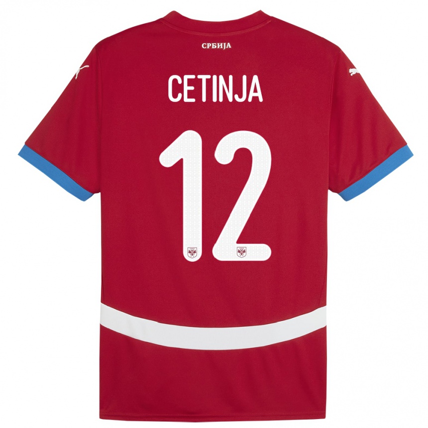 Niño Fútbol Camiseta Serbia Sara Cetinja #12 Rojo 1ª Equipación 24-26 Argentina