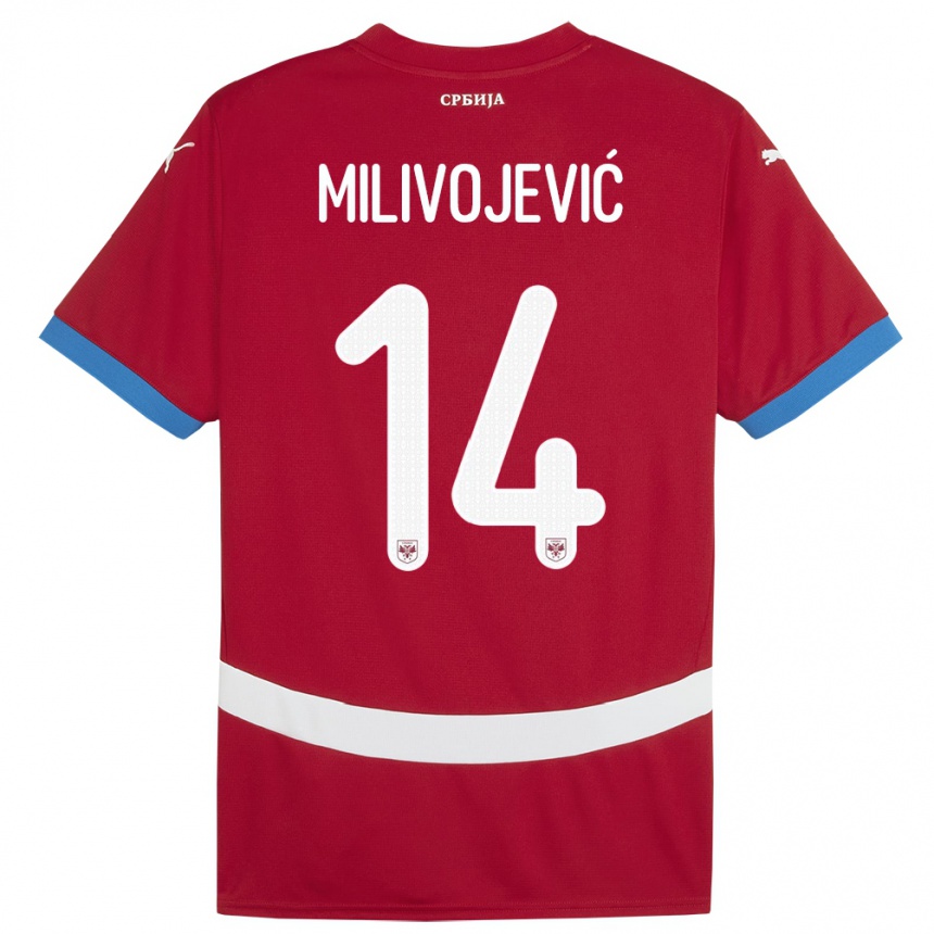 Niño Fútbol Camiseta Serbia Vesna Milivojevic #14 Rojo 1ª Equipación 24-26 Argentina