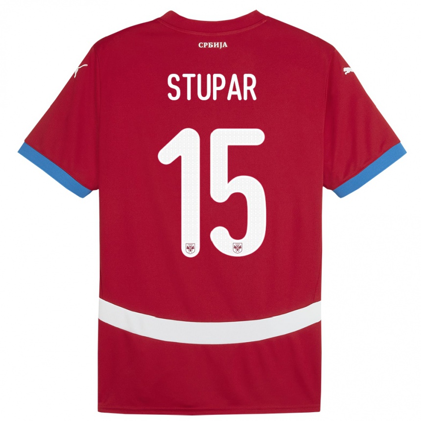 Niño Fútbol Camiseta Serbia Zivana Stupar #15 Rojo 1ª Equipación 24-26 Argentina