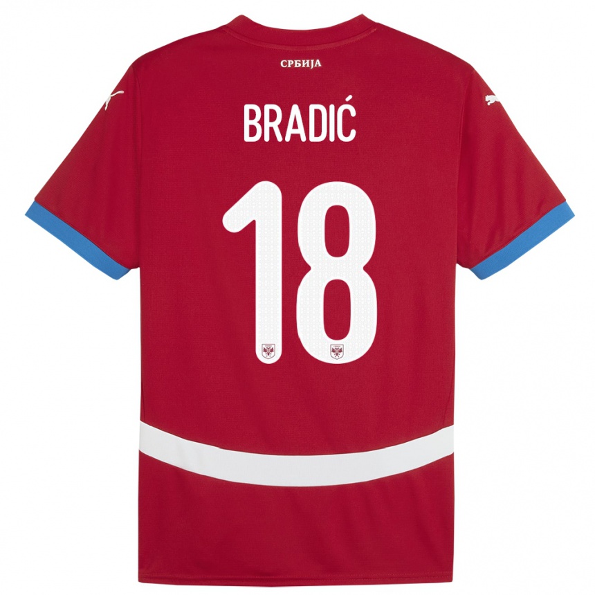 Niño Fútbol Camiseta Serbia Biljana Bradic #18 Rojo 1ª Equipación 24-26 Argentina