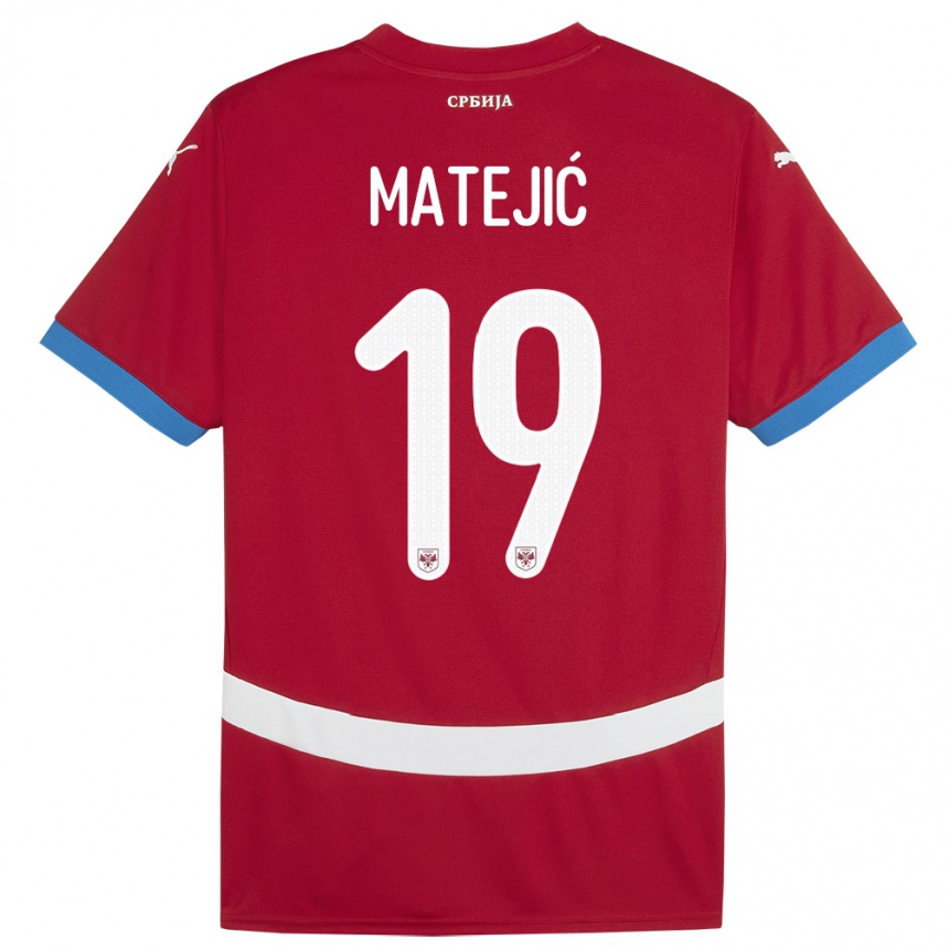 Niño Fútbol Camiseta Serbia Nina Matejic #19 Rojo 1ª Equipación 24-26 Argentina