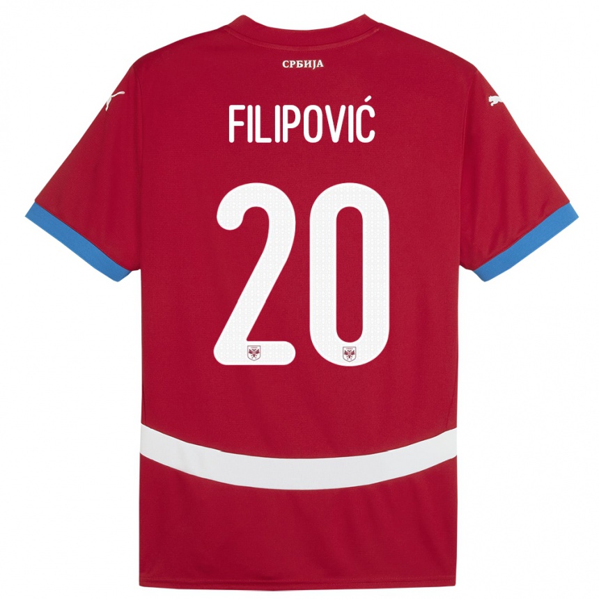 Niño Fútbol Camiseta Serbia Tijana Filipovic #20 Rojo 1ª Equipación 24-26 Argentina