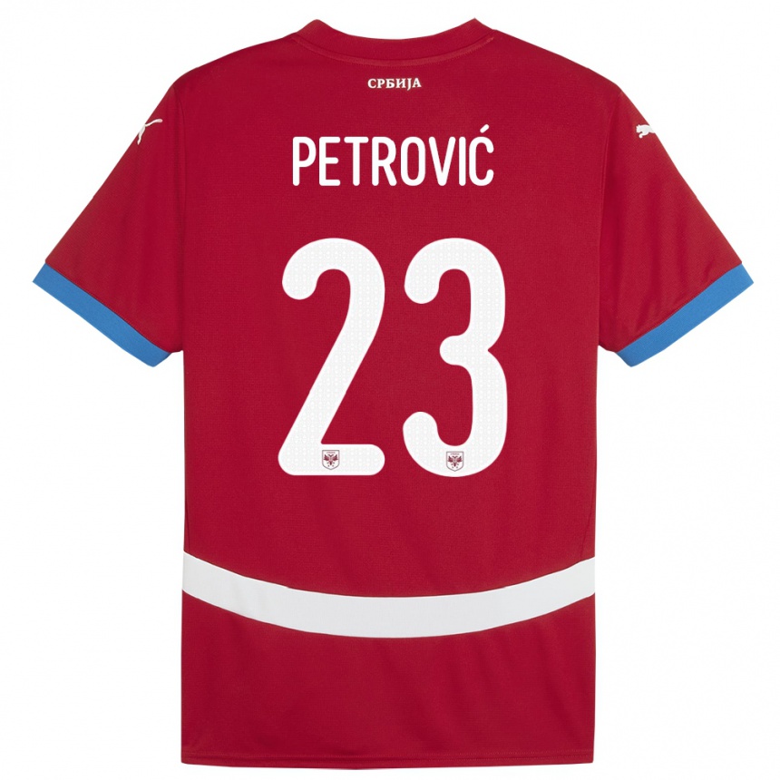 Niño Fútbol Camiseta Serbia Jovana Petrovic #23 Rojo 1ª Equipación 24-26 Argentina