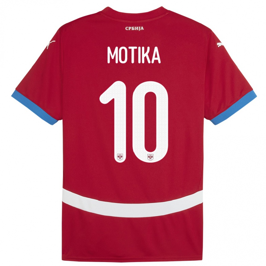 Niño Fútbol Camiseta Serbia Nemanja Motika #10 Rojo 1ª Equipación 24-26 Argentina