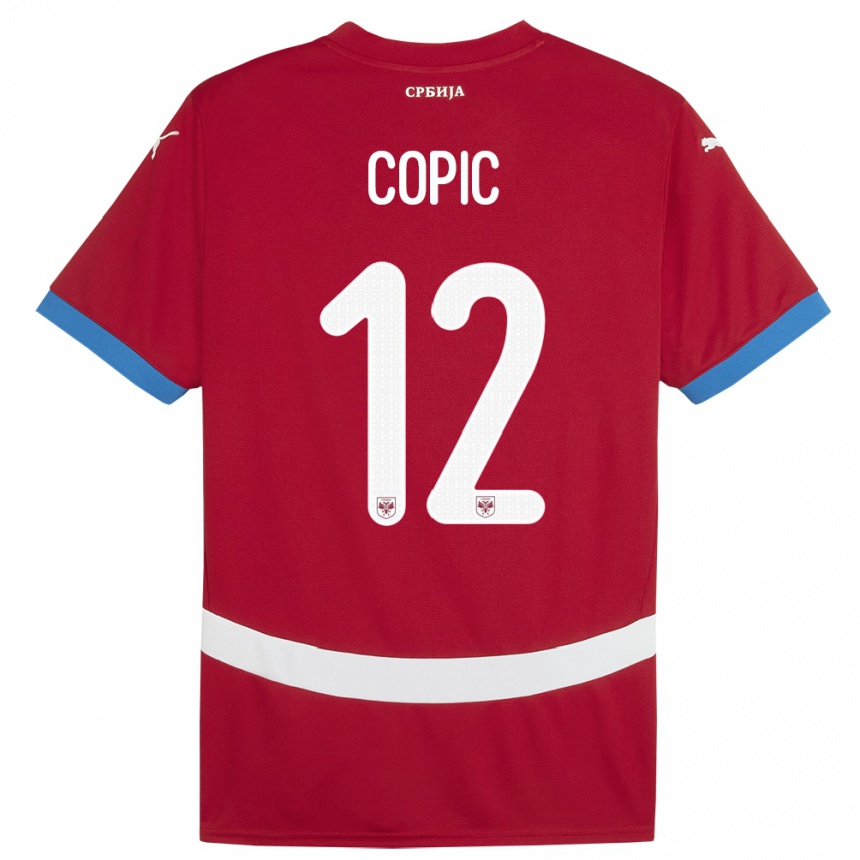 Niño Fútbol Camiseta Serbia Marko Copic #12 Rojo 1ª Equipación 24-26 Argentina