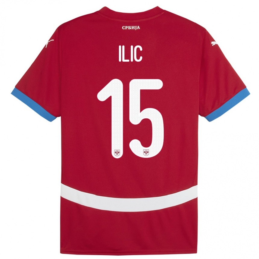 Niño Fútbol Camiseta Serbia Mihajlo Ilic #15 Rojo 1ª Equipación 24-26 Argentina