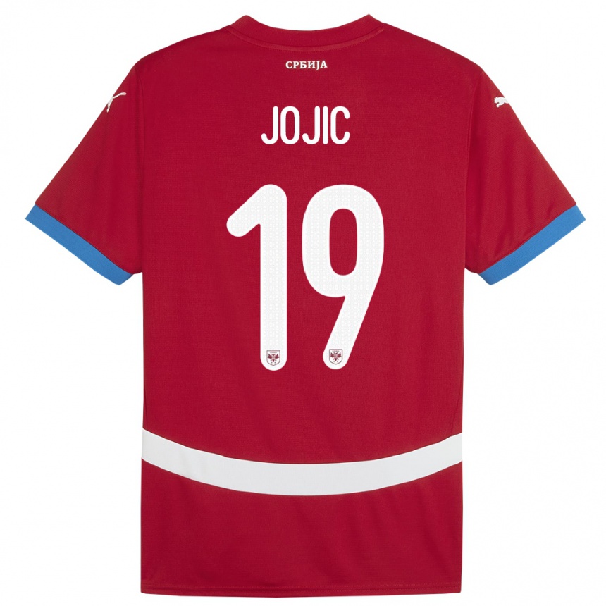 Niño Fútbol Camiseta Serbia Nikola Jojic #19 Rojo 1ª Equipación 24-26 Argentina