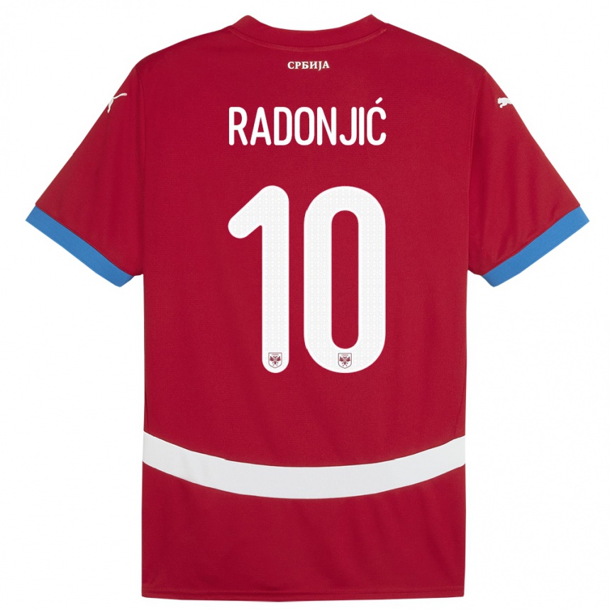 Niño Fútbol Camiseta Serbia Mateja Radonjic #10 Rojo 1ª Equipación 24-26 Argentina