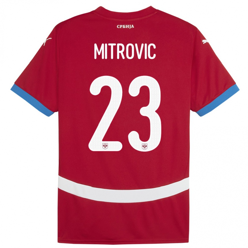 Niño Fútbol Camiseta Serbia Vuk Mitrovic #23 Rojo 1ª Equipación 24-26 Argentina