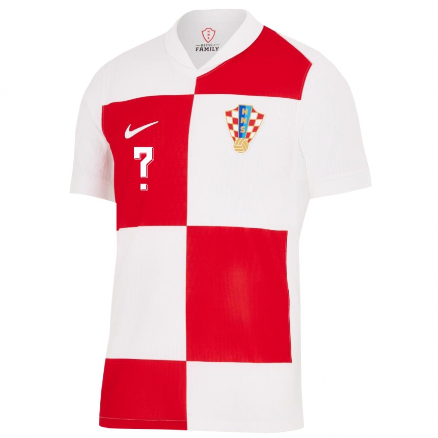 Niño Fútbol Camiseta Croacia Su Nombre #0 Blanco Rojo 1ª Equipación 24-26 Argentina