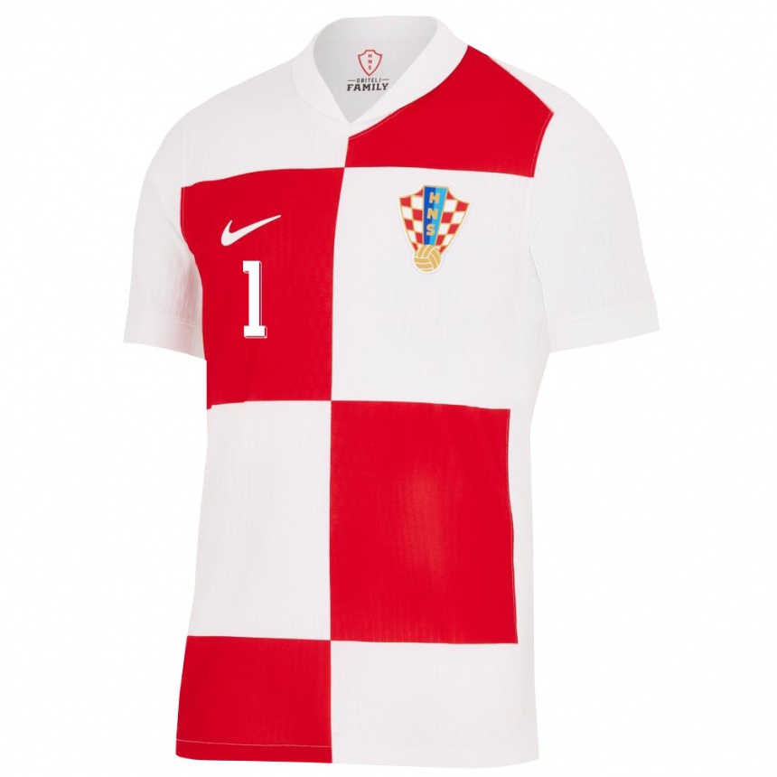 Niño Fútbol Camiseta Croacia Doris Bacic #1 Blanco Rojo 1ª Equipación 24-26 Argentina