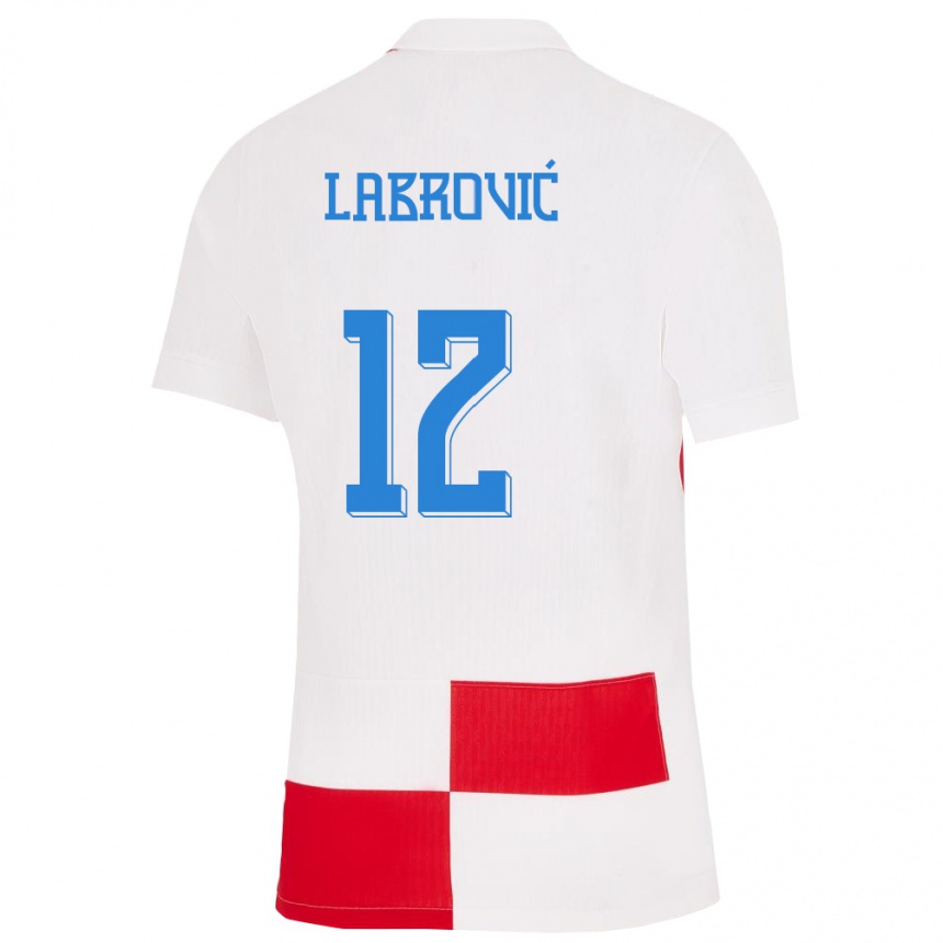 Niño Fútbol Camiseta Croacia Nediljko Labrovic #12 Blanco Rojo 1ª Equipación 24-26 Argentina