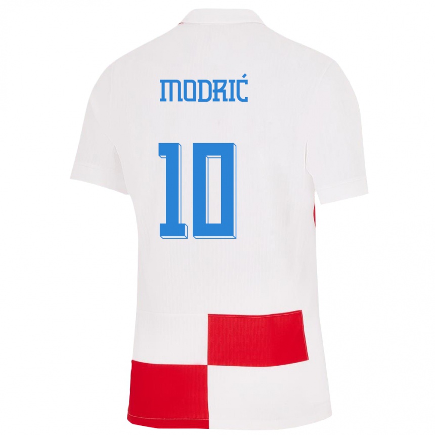 Niño Fútbol Camiseta Croacia Luka Modric #10 Blanco Rojo 1ª Equipación 24-26 Argentina