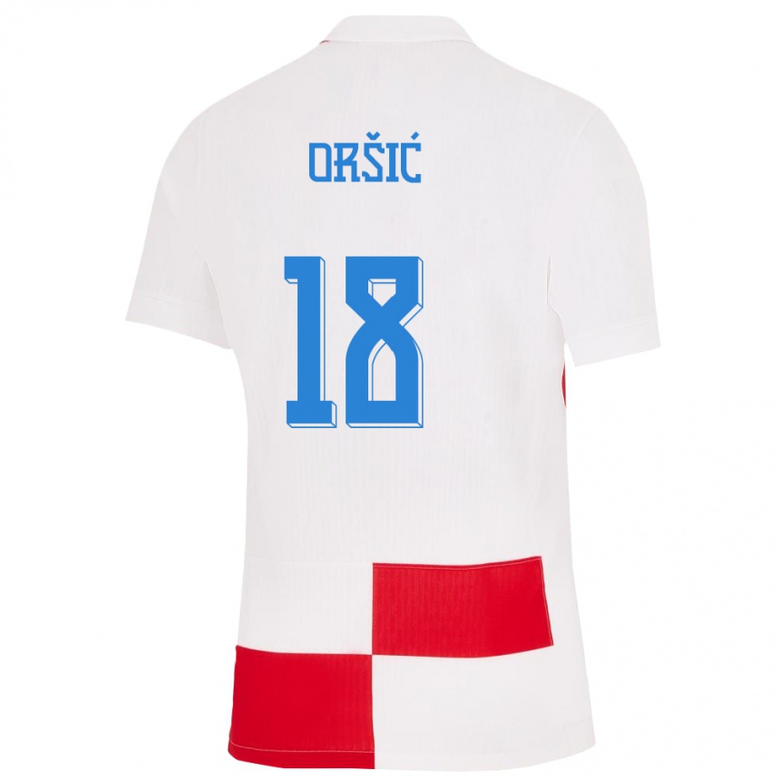 Niño Fútbol Camiseta Croacia Mislav Orsic #18 Blanco Rojo 1ª Equipación 24-26 Argentina